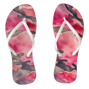 camouflage roze waterverf teenslippers
