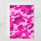 Camouflage Roze & Zwarte Verjaardag Uitnodiging (Achterkant)
