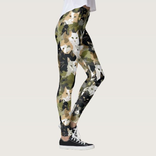 Camouflage Schattigee katten Leggings (Rechts)