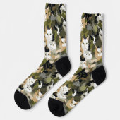 Camouflage Schattigee katten Sokken (Links)
