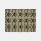 Camouflage Schedel en Kruisbeenderen Fleece Deken (Voorkant (Horizontaal))