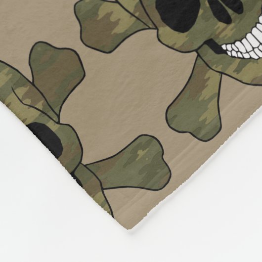 Camouflage Schedel en Kruisbeenderen Fleece Deken (Hoek)