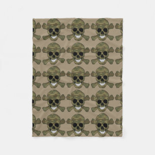 Camouflage Schedel en Kruisbeenderen Fleece Deken