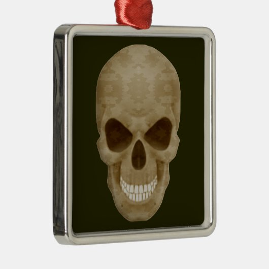 Camouflage Schedel Vierkant Ornament (Rechts)