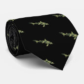 Camouflage Shark Silhouette Stropdas (Opgerold)