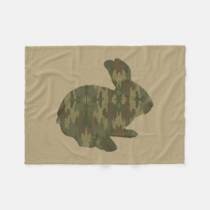 Camouflage Silhouette Bunny Fleece Blanket Deken