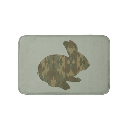 Camouflage Silhouette Bunny Rabbit Bath Mat (Voorkant)