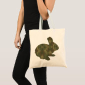 Camouflage Silhouette Easter Bunny-Canvas tas (Voorkant (product))