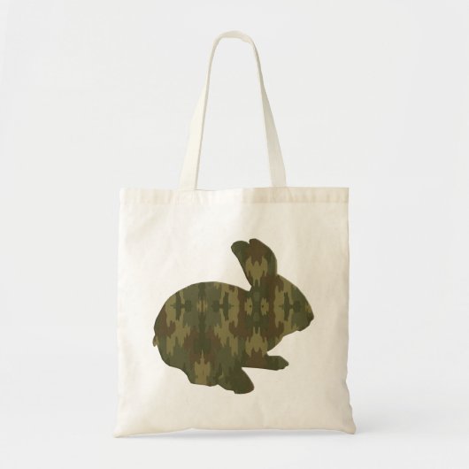 Camouflage Silhouette Easter Bunny-Canvas tas (Voorkant)