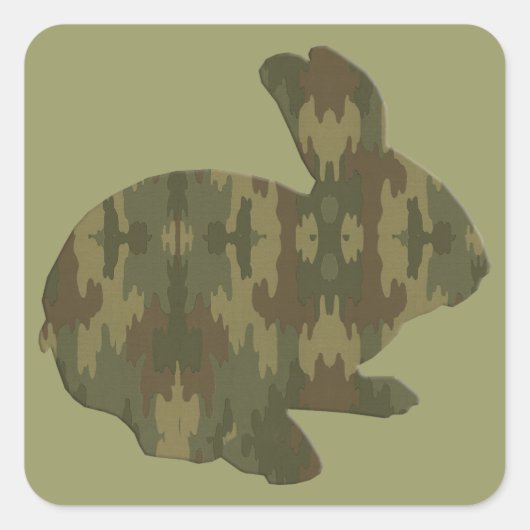 Camouflage Silhouette Easter Bunny Stickers (Voorkant)