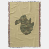 Camouflage Silhouette Easter Bunny Throw Blanket Deken (Voorkant Verticaal)