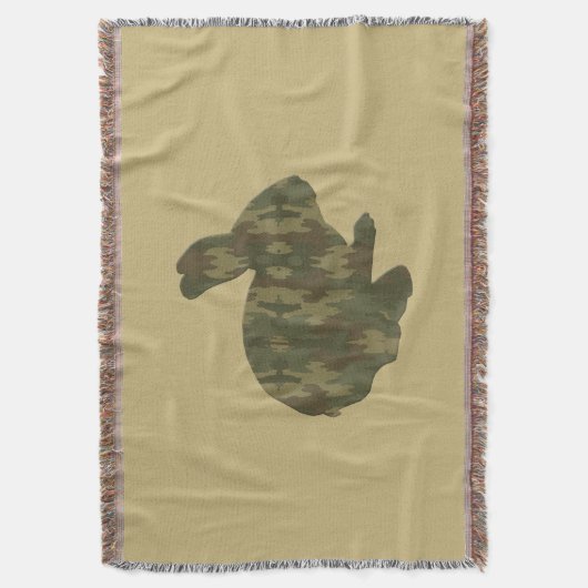 Camouflage Silhouette Easter Bunny Throw Blanket Deken (Voorkant Verticaal)