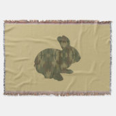 Camouflage Silhouette Easter Bunny Throw Blanket Deken (Voorkant)