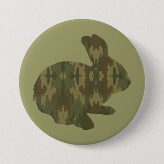 Camouflage Silhouette Paashaas Button (Voorkant)