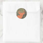 Camouflage + Sinaasappel Herten Verjaardag Ronde Sticker (Tas)
