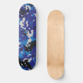Camouflage Skateboard Blauw Wit Zwart (Voorkant)