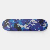 Camouflage Skateboard Blauw Wit Zwart (Horizontaal)