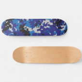 Camouflage Skateboard Blauw Wit Zwart (Horizontaal)