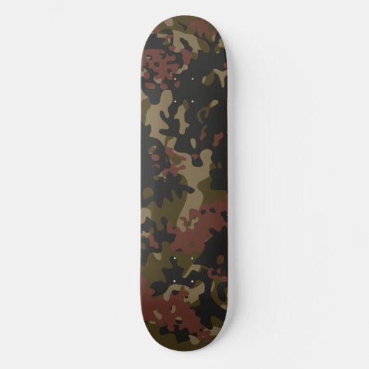 Camouflage Skateboard Groen Bruin Zwart Beige (Voorkant)