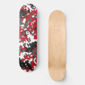 Camouflage Skateboard Rood Zwart Grijs Wit (Voorkant)