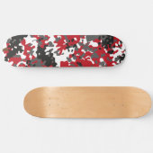 Camouflage Skateboard Rood Zwart Grijs Wit (Horizontaal)