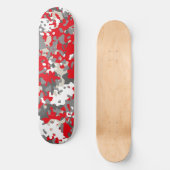 Camouflage Skateboard Rood Zwart Grijs Wit (Voorkant)