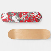 Camouflage Skateboard Rood Zwart Grijs Wit (Horizontaal)