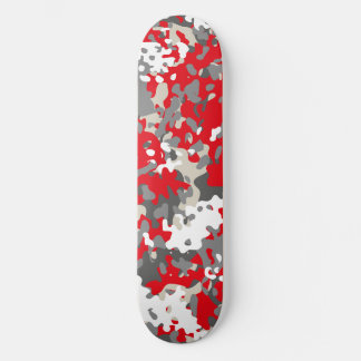 Camouflage Skateboard Rood Zwart Grijs Wit