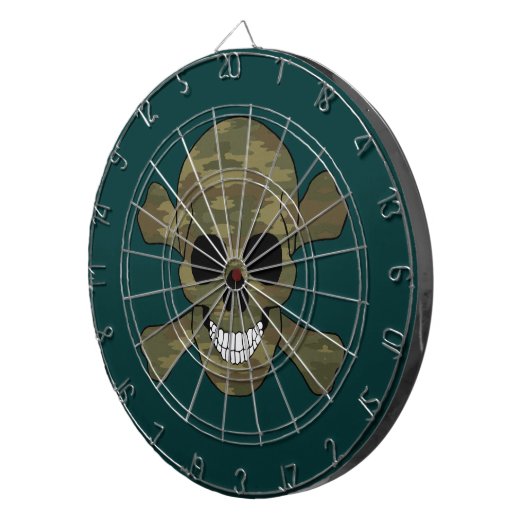 Camouflage Skull and Crossbones Dart Board Dartbord (Voorkant Rechts)