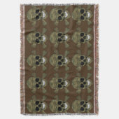 Camouflage Skull and Crossbones Throw Blanket Deken (Voorkant Verticaal)