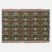 Camouflage Skull and Crossbones Throw Blanket Deken (Voorkant)