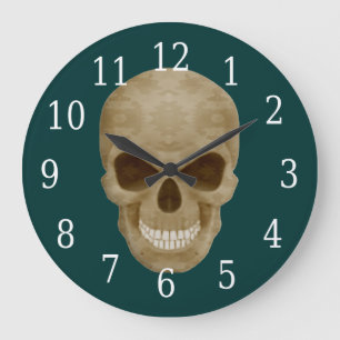 Camouflage Skull Clock Grote Klok