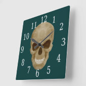 Camouflage Skull Clock Vierkante Klok (Hoek)