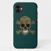Camouflage Skull en Crossbones iPhone 5 Hoesje (Achterkant)