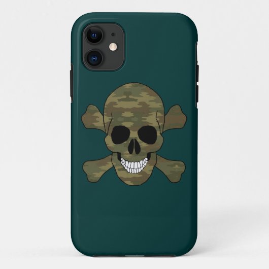 Camouflage Skull en Crossbones iPhone 5 Hoesje (Achterkant)