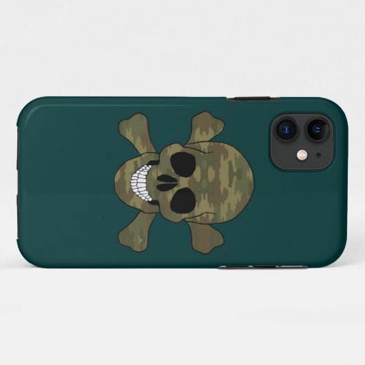 Camouflage Skull en Crossbones iPhone 5 Hoesje (Achterkant (horizontaal))