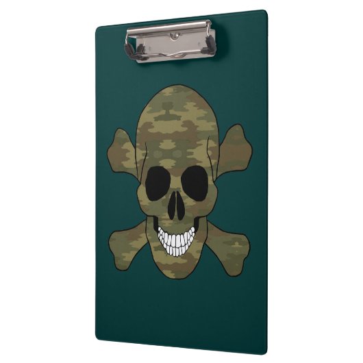 Camouflage Skull en Crossbones Klembord (Links)