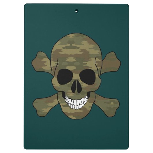 Camouflage Skull en Crossbones Klembord (Achterkant)