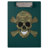 Camouflage Skull en Crossbones Klembord (Voorkant)