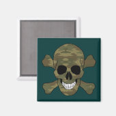 Camouflage Skull en Crossbones Magnet (Voorkant / Achterkant)