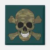Camouflage Skull en Crossbones Magnet (Voorkant)