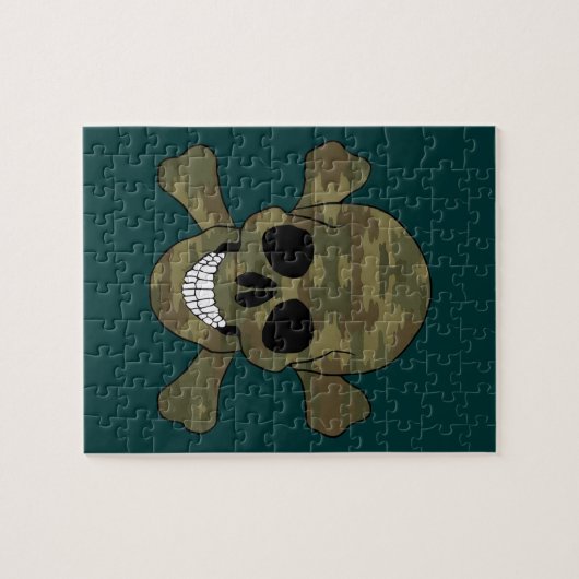 Camouflage Skull en Crossbones Puzzle Legpuzzel (Horizontaal)