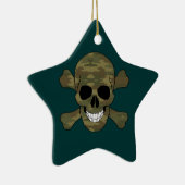 Camouflage Skull en Crossbones Star-Ornament Keramisch Ornament (Rechts)