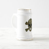 Camouflage Skull en Crossbones Stein Bierpul (Voorkant links)