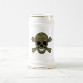 Camouflage Skull en Crossbones Stein Bierpul (Center)