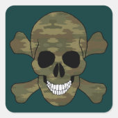 Camouflage Skull en Crossbones Stickers (Voorkant)
