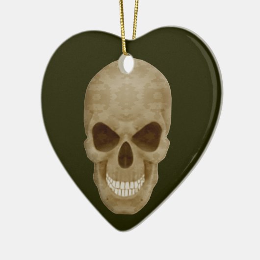 Camouflage Skull Heart Ornament (Links)