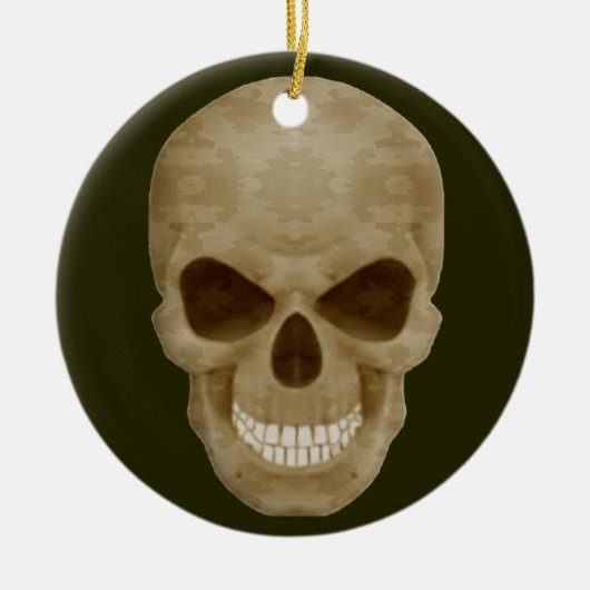 Camouflage Skull Round Ornament (Voorkant)