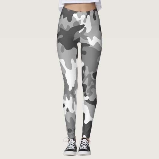 Camouflage Snow Army - Power Yoga Leggings (Voorkant)