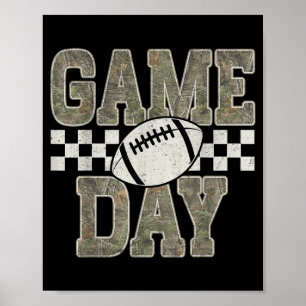 Camouflage spel dag voetbal touchdown seizoen here poster